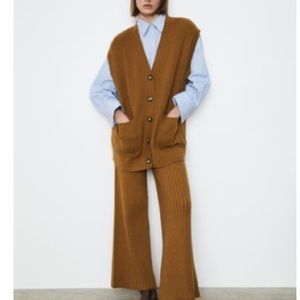 Zara set! Pocket and wide leg knit set!